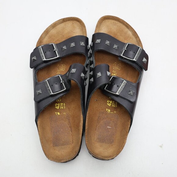 Birkenstock Arizona Sandals With Studs EU 42 Men\'s 9 Women\'s 11 Black Leather main image 5